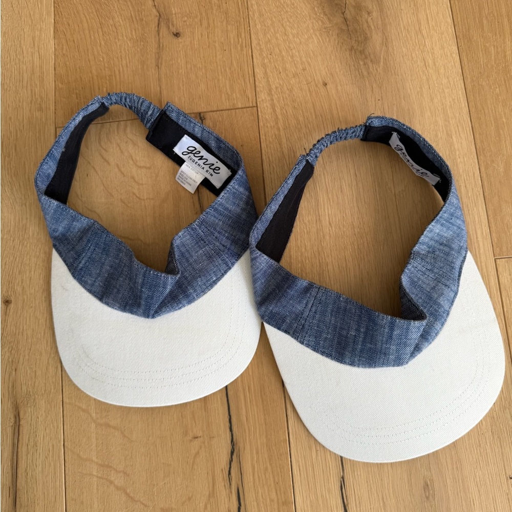 Blue and White Visor Set